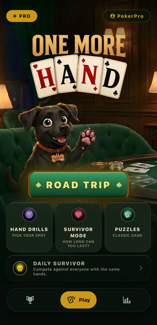 The One More Hand home screen with Fennel